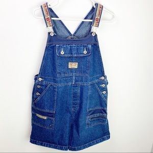 BUM Equipment Overall Shorts Blue Denim Bib Sz XL